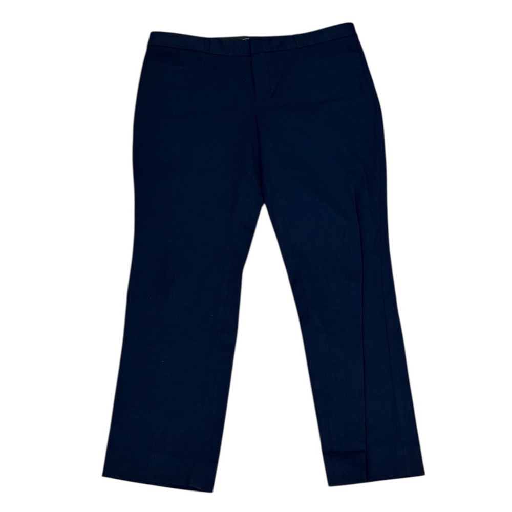 Banana Republic Sloan Pants Women Navy Blue Straight Leg Cropped Size 14 36x28